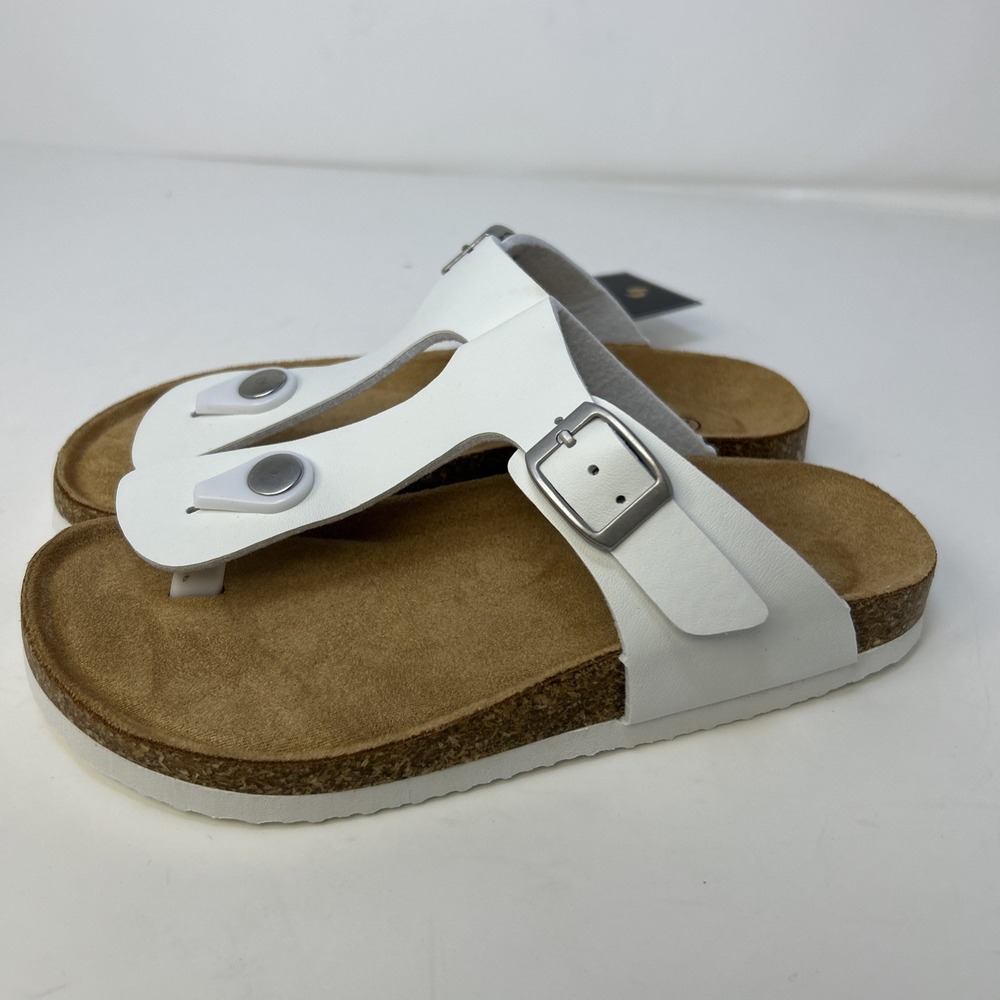 Torotto Kids Cork Footbed‎ Sandals White T-Strap Buckle EU 33 US 2Y NIB